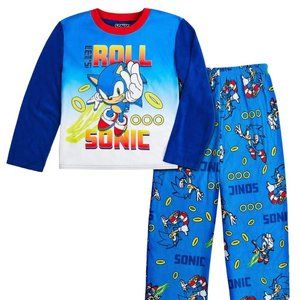 Boy's Sonic the Hedgehog Fleece Top & Bottoms Pajama Set, Size 4